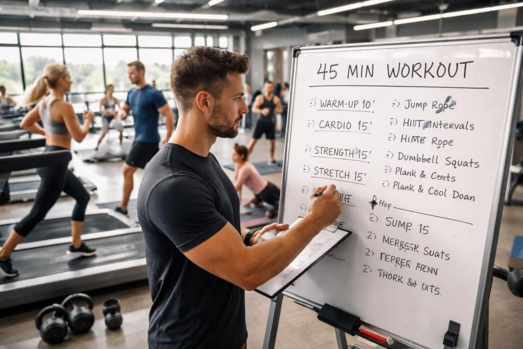 découvrez comment organiser un entraînement complet et efficace en seulement 45 minutes pour maximiser vos résultats et optimiser votre temps.