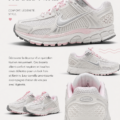 Baskets roses Nike sur fond neutre, symboles de style et confort