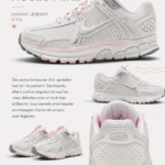 Baskets roses Nike sur fond neutre, symboles de style et confort