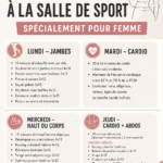 Femme s'entraînant en salle avec des poids pour un programme de fitness adapté.