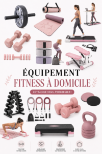 Femme faisant un entraînement à domicile avec des haltères et un tapis de yoga.