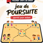 Un groupe d'enfants jouant au jeu de poursuite Retour vers ta base en plein air.