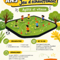 Un groupe d'enfants jouant à un jeu d'échauffement qui développe leur agilité.