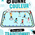 Des enfants jouant au jeu de la bonne couleur dans un parc, souriants et enjoués.