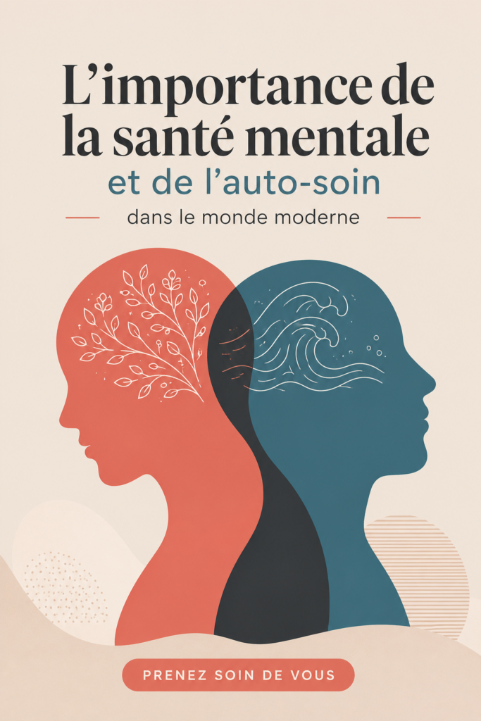 Femme pratiquant le self-care pour sa santé mentale, assise dans un espace relaxant.