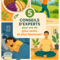 Image montrant une femme souriante, pratiquant des conseils de bien-être