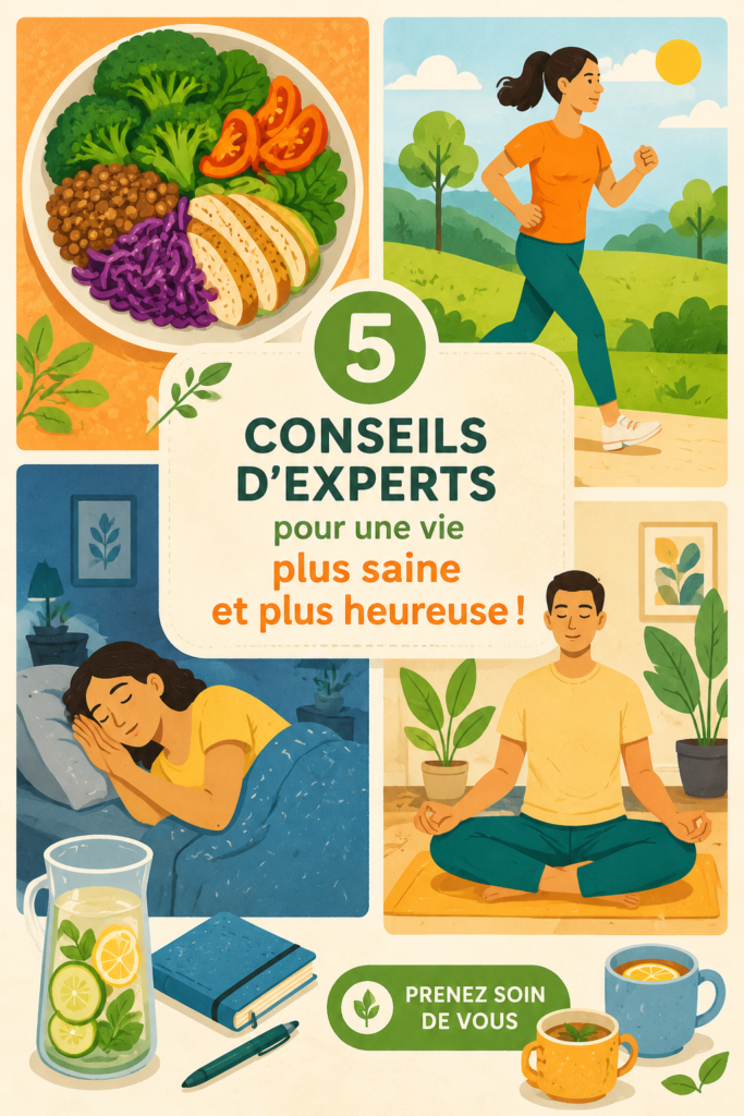 Image montrant une femme souriante, pratiquant des conseils de bien-être