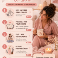 Image d'une femme se relaxant avec une tasse de thé le soir.