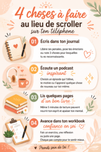 Image de femme en train de profiter d'activités extérieures au lieu de scroller sur son téléphone