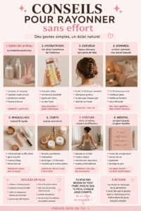 Femme souriante appliquant des soins sur son visage pour un glow up naturel