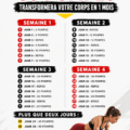 Femme réalisant des pompes dans un espace de fitness, symbole de transformation corporelle