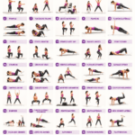 Femme effectuant un exercice au poids du corps dans un salon lumineux