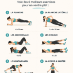 Femme faisant des exercices au sol pour un ventre plat, sourire au visage.