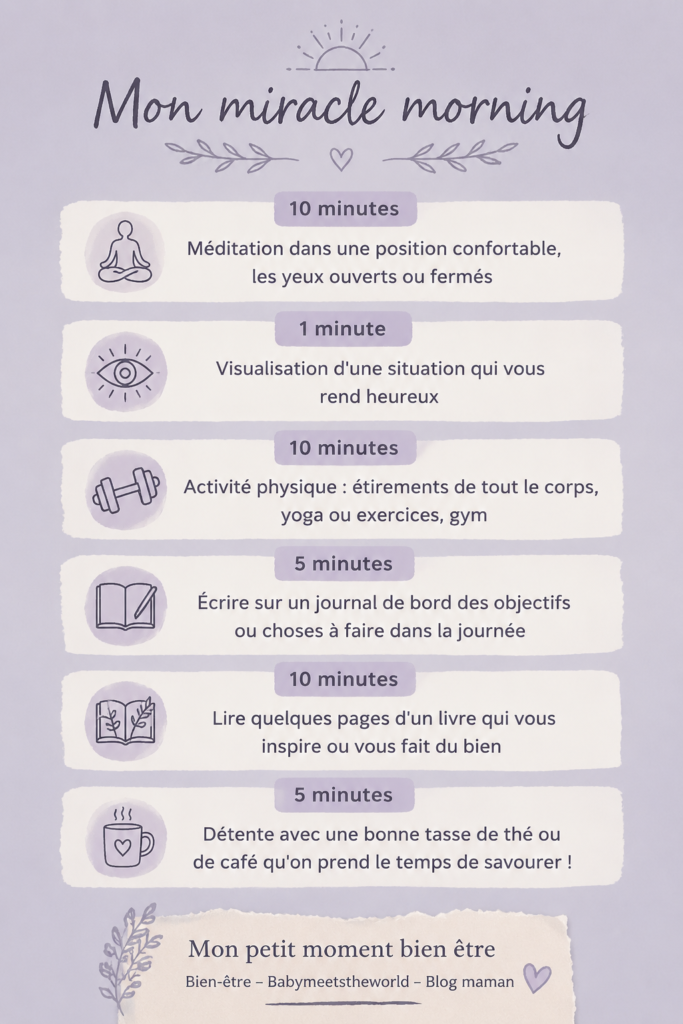 Femme méditant paisiblement le matin avec une tasse de thé