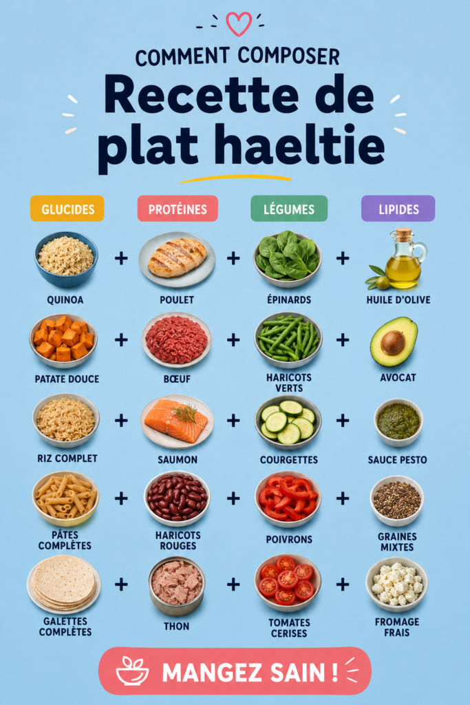 Une assiette de plat healthy coloré et appétissant, parfait pour un repas équilibré.