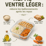 Image d'un plat léger avec des légumes frais, idéal pour éviter les ballonnements