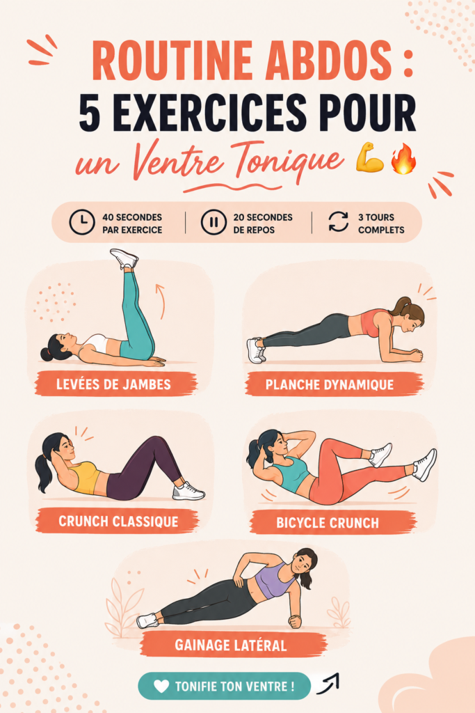 Femme réalisant des exercices abdominaux pour tonifier son ventre