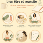 Une femme méditant dans son salon pendant la routine matinale.