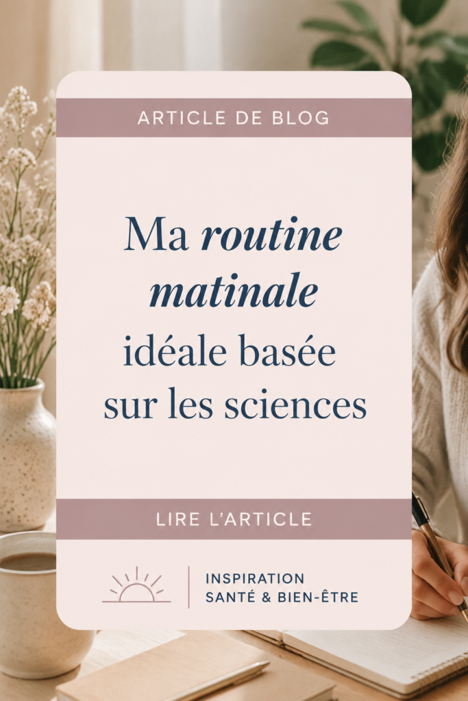 Femme souriante pratiquant une routine matinale relaxante avec du thé et un livre.