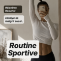 Femme souriante pratiquant des exercices en extérieur, symbolisant une routine sportive