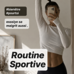 Femme souriante pratiquant des exercices en extérieur, symbolisant une routine sportive