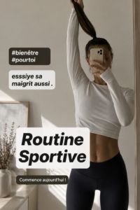 Femme souriante pratiquant des exercices en extérieur, symbolisant une routine sportive
