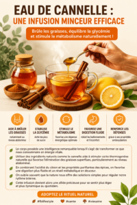 Infusion detox avec citron et cannelle, idéale pour stimuler le métabolisme