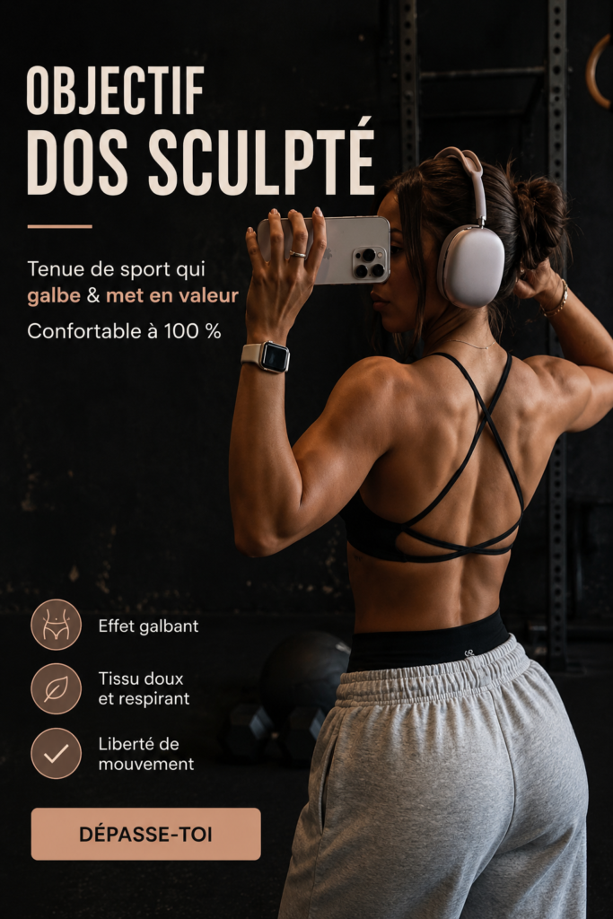 Femme en train de faire du sport avec une tenue de gym stylée et confortable.