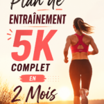 Femme courant sur un chemin, se préparant pour un 5K