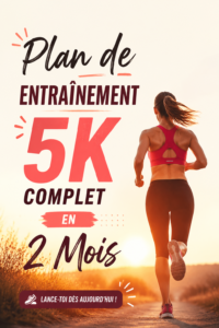 Femme courant sur un chemin, se préparant pour un 5K
