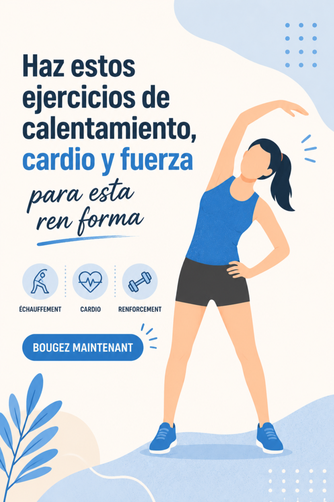 Femme faisant des exercices d'échauffement à la maison.