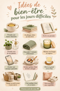 Femme prenant du temps pour elle avec une bougie et un livre, symbolisant le self-care.