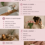 Femme détendue pratiquant le self-care avec une tasse de thé et un livre