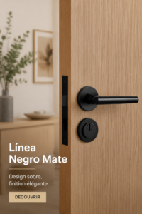 Un intérieur décoré avec des éléments en Ligne Noir Mat, créant une ambiance élégante.