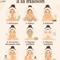 Femme pratiquant un soin du visage à la maison avec des produits naturels.
