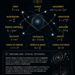 Équations mathématiques illustrant des concepts physiques fascinants.