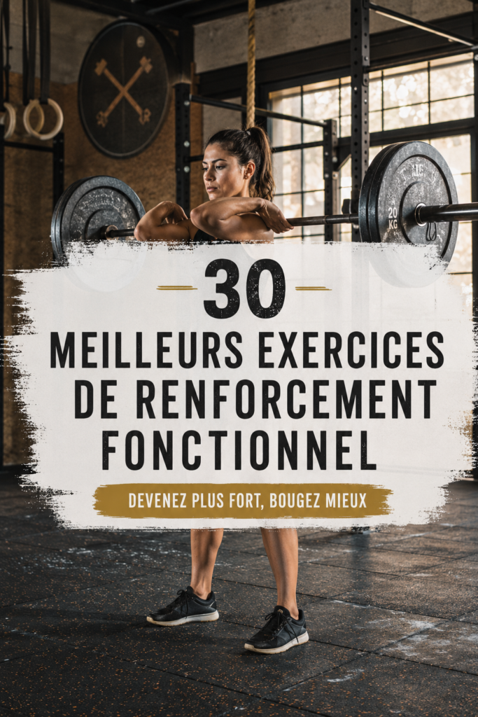 Femme en train de faire un exercice fonctionnel de musculation à la maison, renforçant son corps de manière pratique.