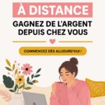 Femme travaillant à domicile sur son ordinateur avec un sourire
