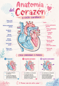 Illustration montrant l'anatomie du cœur humain