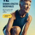 Un groupe d'athlètes seniors lors d'une compétition sportive, montrant détermination et passion.