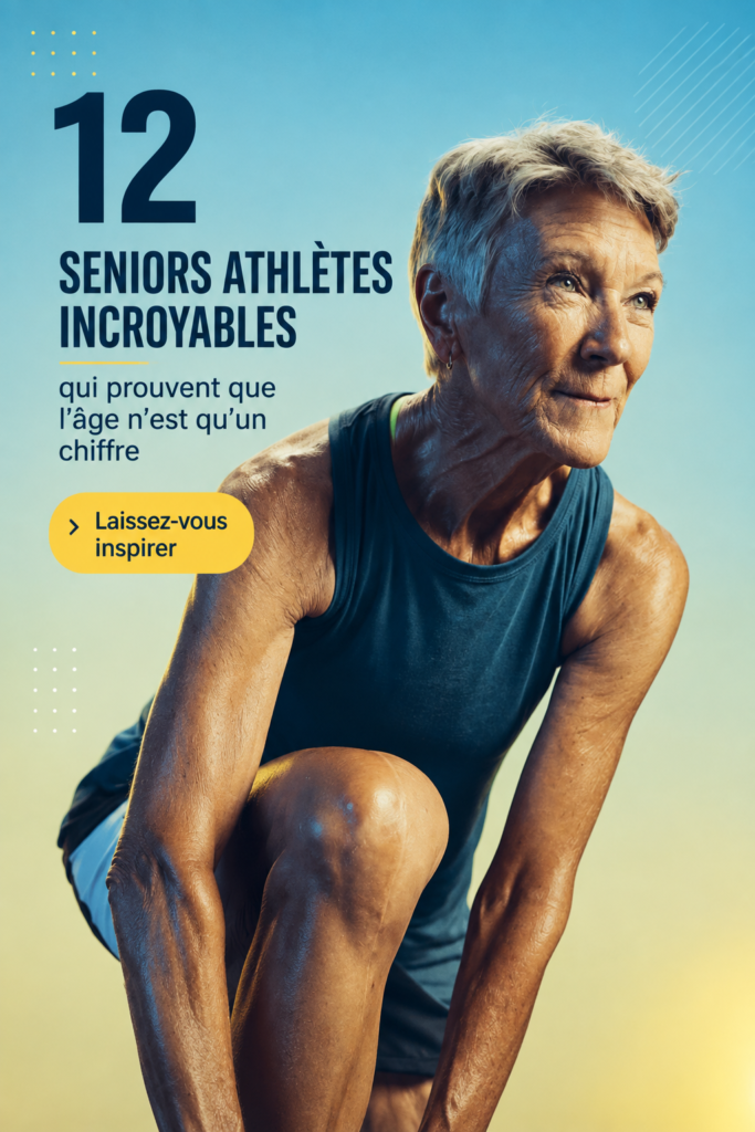 Un groupe d'athlètes seniors lors d'une compétition sportive, montrant détermination et passion.