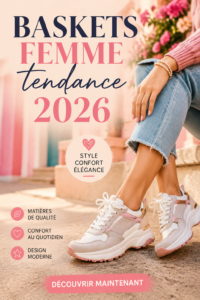 Baskets tendance pour femmes en 2026 présentées sur un fond lumineux.