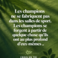 Femme en train de s'entraîner, illustrant la force intérieure nécessaire pour devenir championne.
