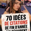 Une femme souriante en train de faire du sport avec des citations amusantes en arrière-plan.
