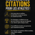 Une athlète se motivant à l'aide de citations inspirantes.
