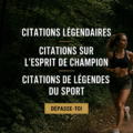Affiche avec des citations inspirantes de légendes du sport, mettant en avant un message de motivation pour les femmes.