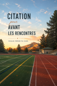 Une citadine serein en train de se préparer pour une course avec des citations motivantes en fond.