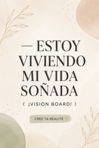Une femme enthousiaste crée son vision board avec des images inspirantes et des mots-clés.