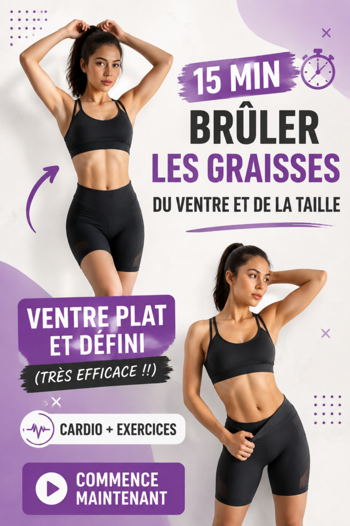 Femme exerçant un entraînement pour un ventre plat en 15 minutes