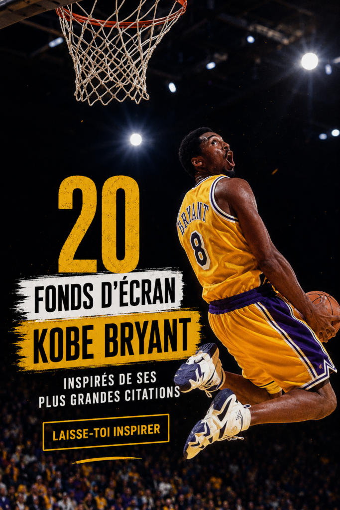 Fonds d'écran inspirant de Kobe Bryant avec citation motivante
